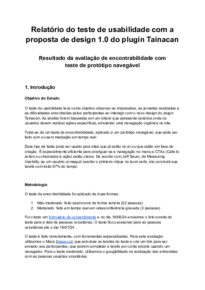 Relatório do teste de usabilidade com a proposta de design 1.0 do plugin Tainacan